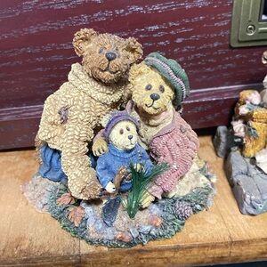 Boyds Bears Rare Retired Stephanie, John & George..The Family Tree Resin